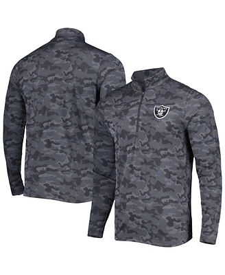 Men's Antigua Black Las Vegas Raiders Brigade Quarter-Zip Sweatshirt