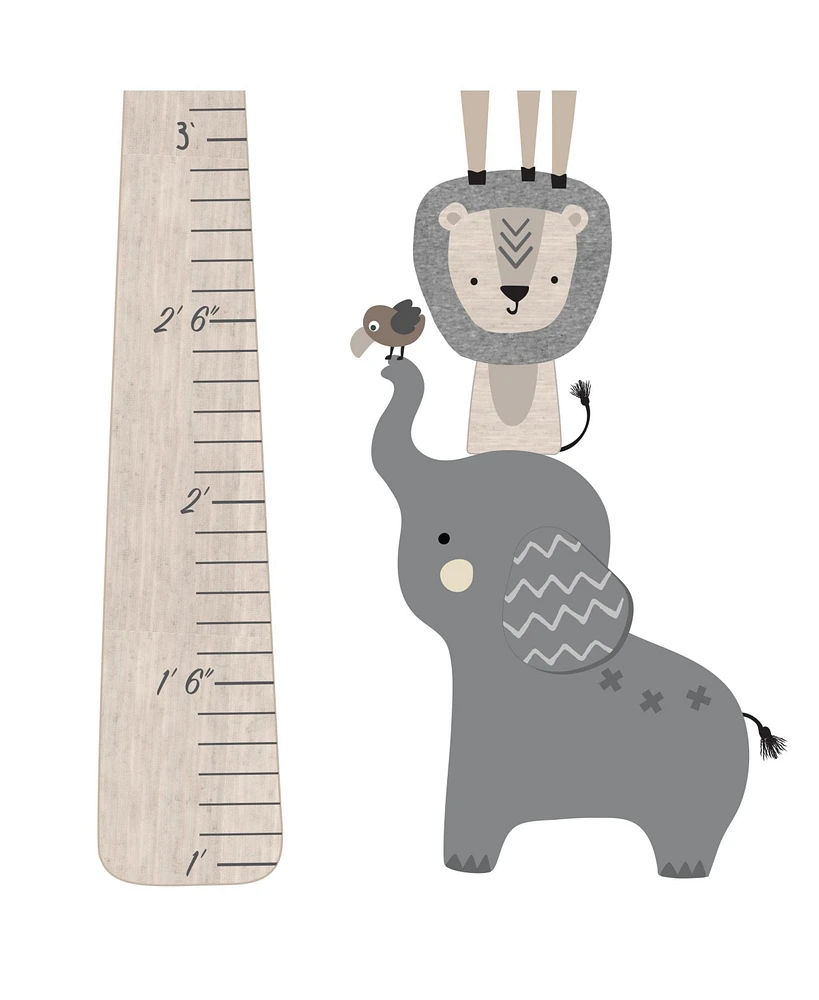 Lambs & Ivy Jungle Safari Tree with Animals Kids Growth Chart Wall Decals