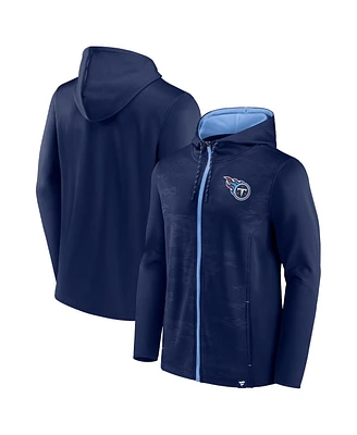 Men's Fanatics Navy, Light Blue Tennessee Titans Ball Carrier Full-Zip Hoodie