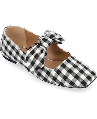Journee Collection Women's Seralinn Bow Square Toe Flats