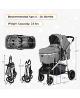 Costway Baby 2 in 1 Convertible Stroller High Landscape