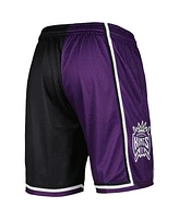 Men's Mitchell & Ness Black, Purple Sacramento Kings Hardwood Classics 2000 Split Swingman Shorts