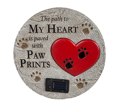 Evergreen Paved with Paw Prints Solar Garden Stone