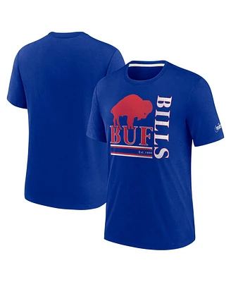 Men's Nike Royal Buffalo Bills Wordmark Logo Tri-Blend T-shirt