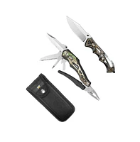 Cat 2 Piece Multi-Tool and Knife Gift Box Set with Real Tree Camo