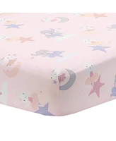 Bedtime Originals Tiny Dancer Elephant/Bunny Ballet Baby Fitted Crib Sheet - Pink