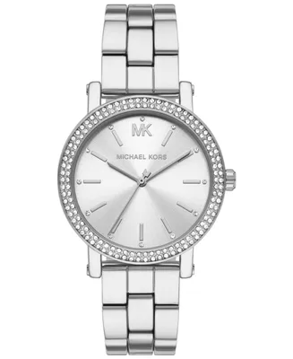 Michael Kors Women's Corey Three-Hand Silver-Tone Alloy Watch 38mm