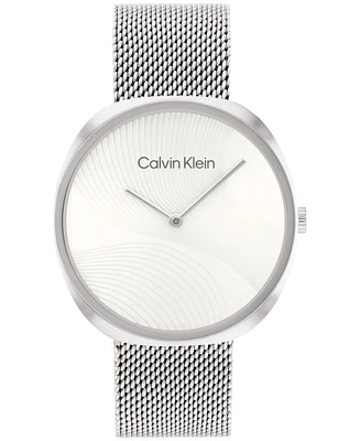 Calvin Klein Women's 2-Hand Silver-Tone Stainless Steel Mesh Bracelet Watch 36mm
