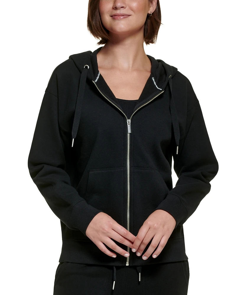 Calvin Klein Performance Women's Fleece Long-Sleeve Zip-Front Hoodie