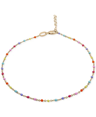 Giani Bernini Enamel Bead Ankle Bracelet, Created for Macy's