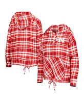 Women's Concepts Sport Scarlet Nebraska Huskers Mainstay Plaid Pullover Hoodie