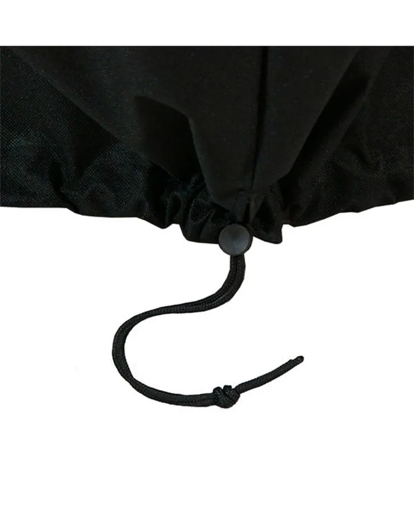 Outdoor Heavy-Duty Weather-Resistant Pvc and 300D Polyester Round Fire Pit Cover with Drawstring and Toggle Closure