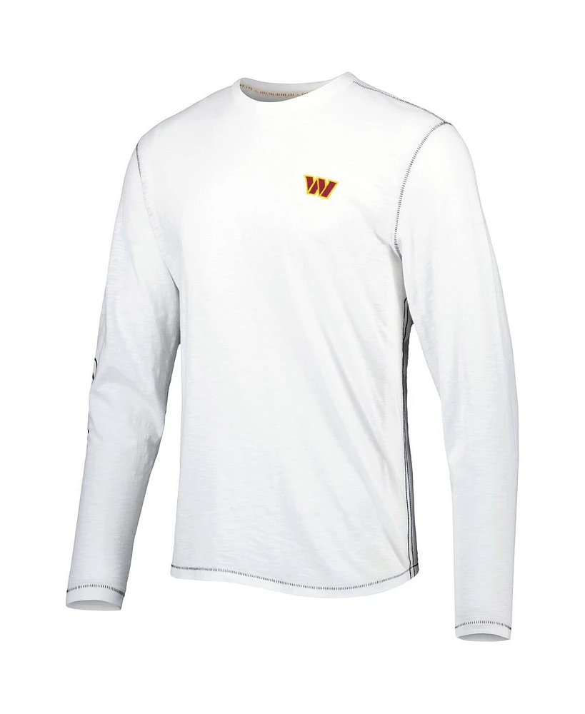 Men's Tommy Bahama White Washington Commanders Laces Out Billboard Long Sleeve T-shirt