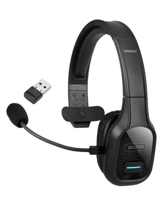 Delton Wireless Computer Headset with Usb Dongle, Trucker Bluetooth Headset with Noise Canceling Mic, 35Hrs talk time, Wireless Headset for Computer,
