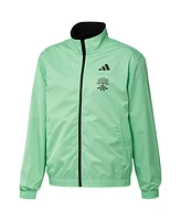 Men's adidas Black and Green Austin Fc 2023 On-Field Anthem Full-Zip Reversible Team Jacket
