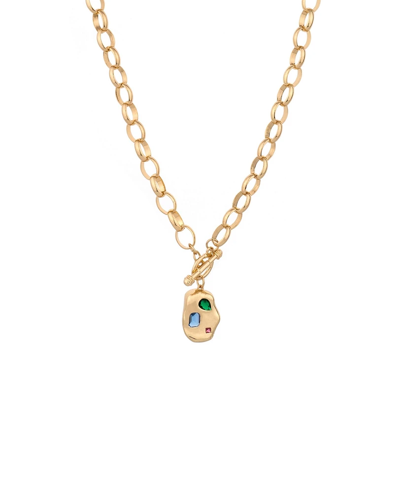 Ettika Rainbow 18K Gold Plated Nugget Toggle Necklace