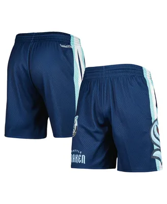 Men's Mitchell & Ness Deep Sea Blue Seattle Kraken City Collection Mesh Shorts