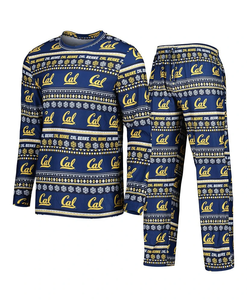 Men's Concepts Sport Navy Cal Bears Swivel Long Sleeve T-shirt and Pants Sleep Set