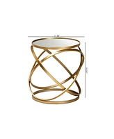 Baxton Studio Desma Glam and Luxe 20.3" Finished Metal and Mirrored Glass End Table