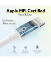 Overtime Apple MFi Certified iPhone 11/Xr/Se/10/8 10ft Charging Cable | Usb to Lightning Cable for iPhone - White