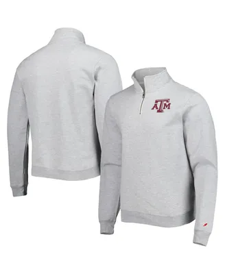 Men's Heather Gray Texas A&M Aggies Stack Essential Fleece Quarter-Zip Sweatshirt