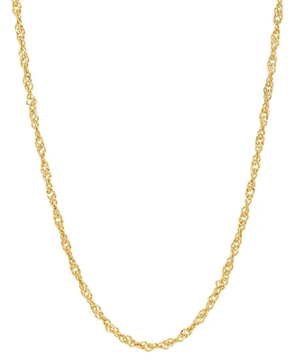 Lightweight Singapore Link 20" Chain Necklace in 14k Gold