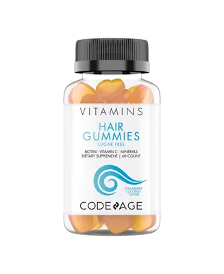 Codeage Hair Gummies, Biotin 5000 mcg, Sugar Free Growth Gummy Vitamins A, C, B6, B12, D3, Zinc, Inositol Supplement, Women & Men, Pantothenic Folic A