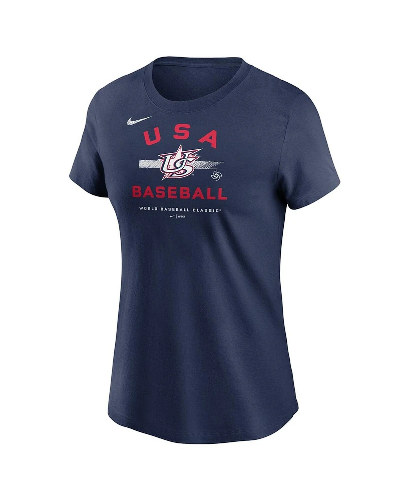 Women's Nike Navy Usa Baseball 2023 World Baseball Classic Country T-shirt