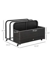 Outsunny Pool Storage Bin Rolling Cart, Rat Float Toy Organizer,