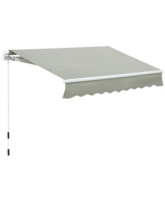 Outsunny 8' x 7' Patio Retractable Awning, Manual Exterior Sun Shade,