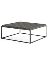 Steve Silver Tekoa 48" Square Wood and Iron Coffee Table