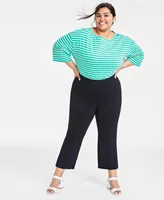 On 34th Trendy Plus Size Ponte Kick-Flare Ankle Pants, Regular and Short Length, Created for Macy's