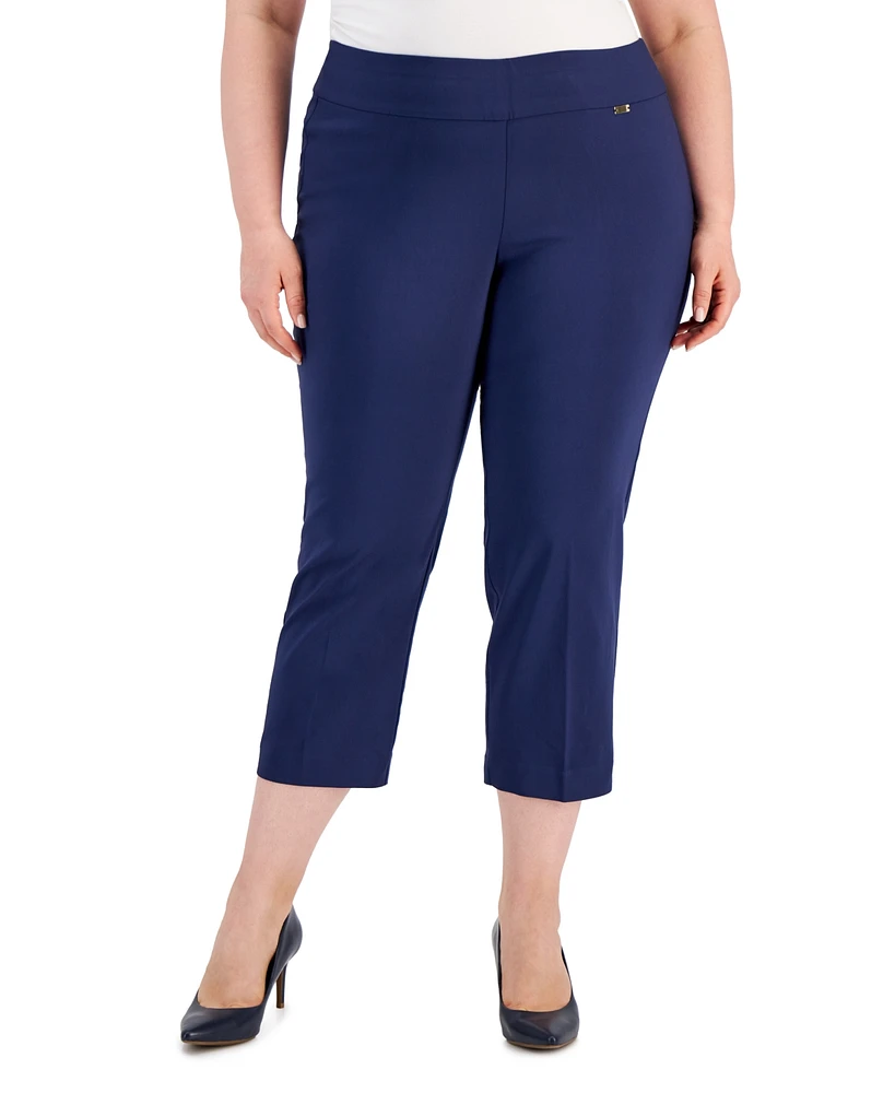 I.n.c. International Concepts Plus Mid-Rise Pull-On Capri Pants, Created for Macy's
