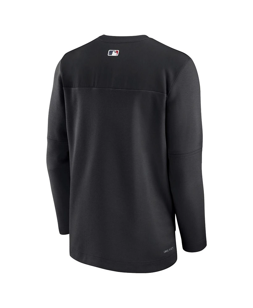 Men's Nike Black Miami Marlins Authentic Collection Game Time Performance Half-Zip Top