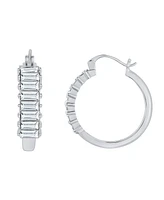 And Now This Crystal Silver Plated Hoop Earring