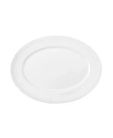 Fitz and Floyd Everyday Whiteware Beaded Bowl and Platter Serve Set