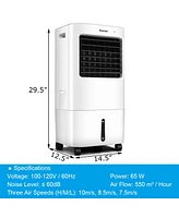 Evaporative Portable Air Cooler Fan & Humidifier w/ Remote Control 7.5 Timer