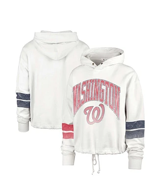 Women's '47 Brand Cream Washington Nationals Harper Pullover Hoodie