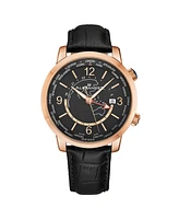 Alexander Men's Journeyman 2 Black Leather , Black Dial