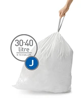 simplehuman Code J 100pk Custom Fit Liners with 5 Quick Dispense Packs, 30-45L Kitchen Trash Bag Liners