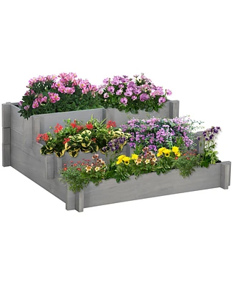 Outsunny 3 Tier Raised Garden Bed for Vegetables,