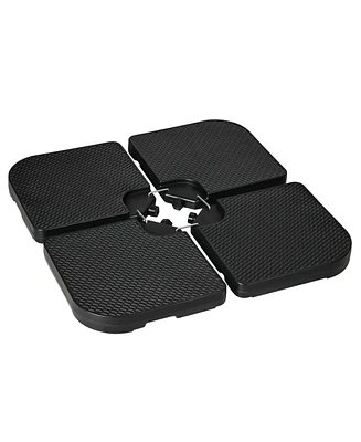 Outsunny 4-Piece 175lb Cantilever Patio Umbrella Base Weights for Offset Hanging Umbrella, Fasteners, Hdpe Water or Sand Filled Umbrella Weights for C