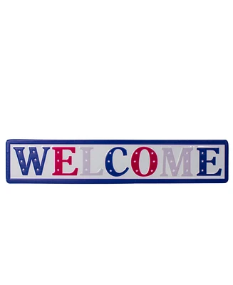 18" Metal Patriotic "Welcome" Sign with Stars Wall Decor