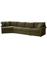 Closeout! Wrenley 166" 3-Pc. Fabric Cuddler Chaise Sectional Sofa, Created for Macy's