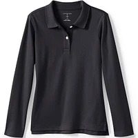 Lands' End School Uniform Girls Long Sleeve Feminine Fit Interlock Polo Shirt