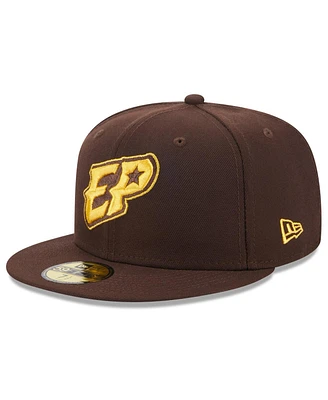Men's New Era Brown El Paso Chihuahuas Authentic Collection Alternate Logo 59FIFTY Fitted Hat