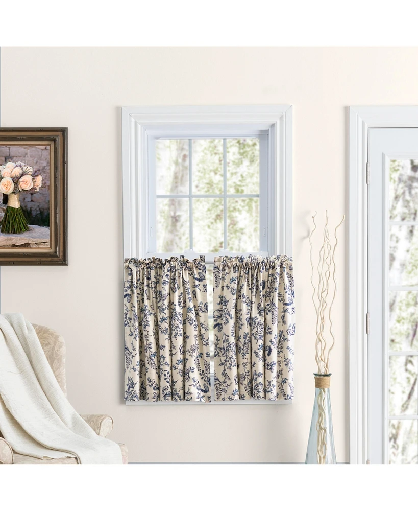 Ricardo Waverly Gardens Rod Pocket Tier Curtain Pair 84"W x 24"L