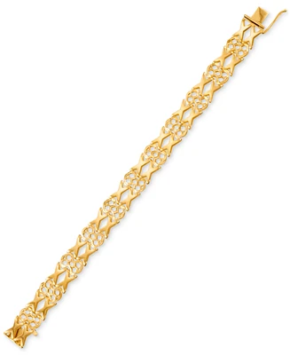 Openwork Filigree Link Bracelet in 14k Gold-Plated Sterling Silver