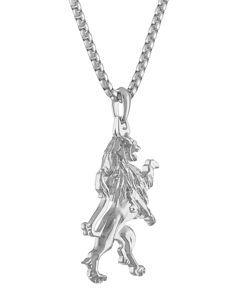 Bulova Men's Crest of Bohemia Pendant Necklace in Sterling Silver, 24" + 2" extender