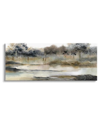 Stupell Industries Trees By Lakeside Landscape Canvas Wall Art, 20" x 1.5" x 48"